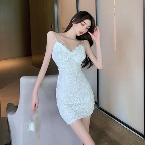 ZC3331 2021 summer new women fashion temperament Sexy backless V-neck Lace high waist Dress cheap wholesale