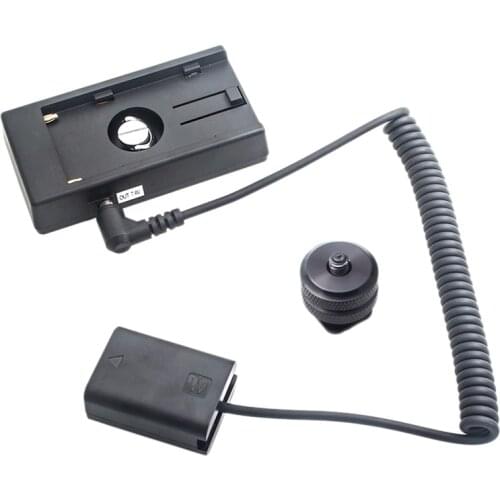 Dummy Battery,Full Decoding Dummy Battery to NP-F970 Battery Adapter Hot Shoe Mount Plate NP-FW50 for Sony A7/A7R/A6300