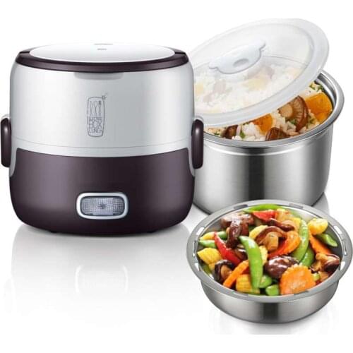Brand 1.3L Multifunctional two layers electric heating lunch box heating and steaming food