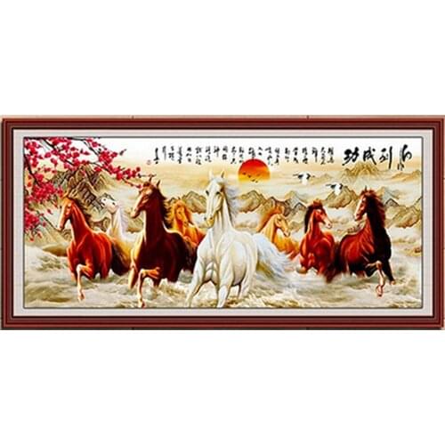 DIY 5D Horses Embroidery Diamond Painting Cross Stitch Kits Home Decor Crafts W215