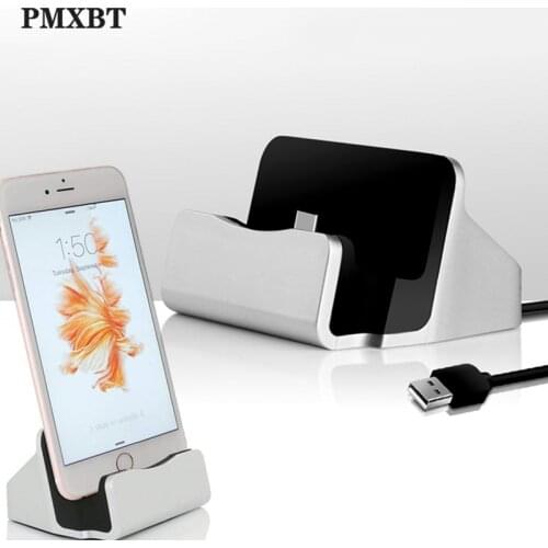 Desktop Charger Cradle Sync Data Phone Usb Cable Charger For iPhone Micro USB Type C Docking Fast Charging Dock Station Pad Base