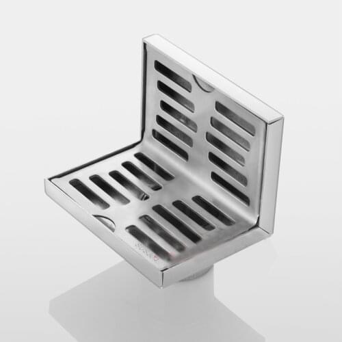 Stainless steel 304 floor drainer L type bathroom balcony floor drain Same Floor Side Wall Type Floor Drain PVC50/75 Tube