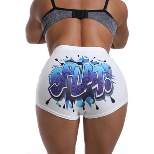 New Women Sexy Summer Letter Printed Tight Shorts Casual Shorts High Waist Short Pants Skinny Slim Sports Shorts Bottoms