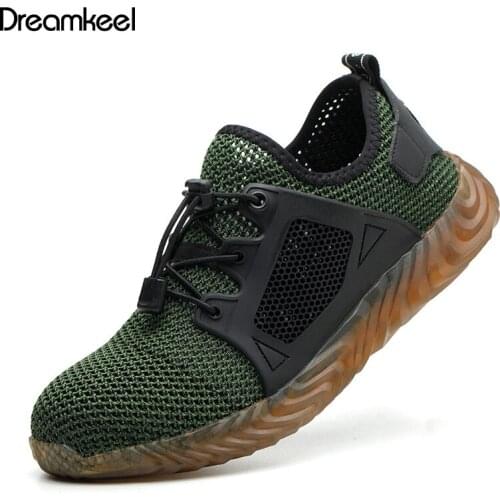 Shoes Men And Women Steel Toe Air Safety Boots Puncture-Proof Work Sneakers Breathable Shoes Dropshipping mens studded shoes Y
