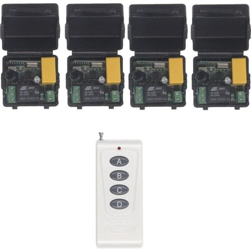 Exhibition hall lighting remote control switch AC220V split 1 control 4 power remote control switch controller control solenoid