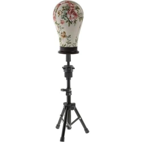 Cork Canvas Block Mannequin Model Head Wigs Making Display Tripod Stand 22 inch