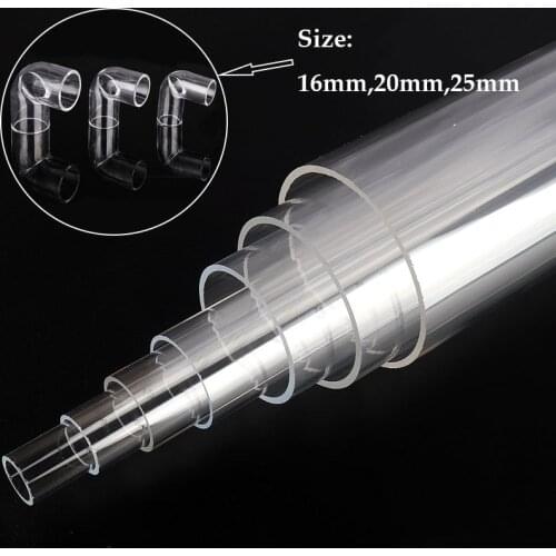 2pcs/set OD 16mm/20mm/25mm Acrylic Pipe Transparent Fish Tank Aquarium Supplies Plexiglass Tube Garden Water Pipe 49~50CM Length