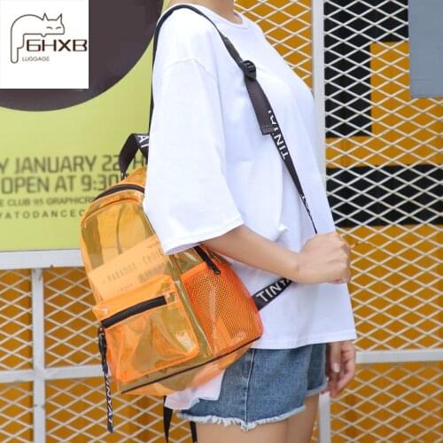 Bag Transparent Backpack Women Fashion Waterproof PVC Jelly Backpack Summer Beach Bag Student Leisure Personality School Bag