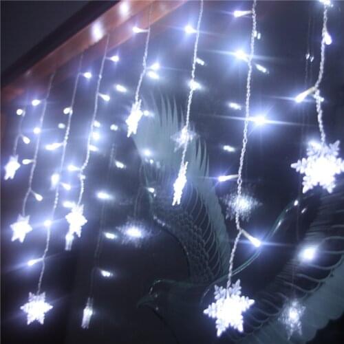Christmas Led Light Decoration Snowflake Fairy String Light 5M 216LED Icicle Light String Wedding Decor Home Garden Party Decor
