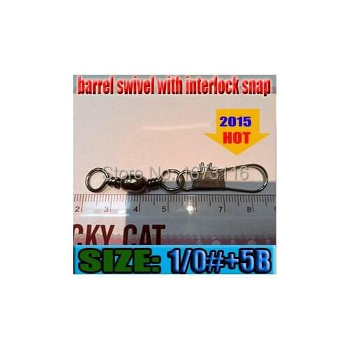 2015 Fish Connector Barrel Swivel with interlock snap size:1/0+5B quantily 30pcs