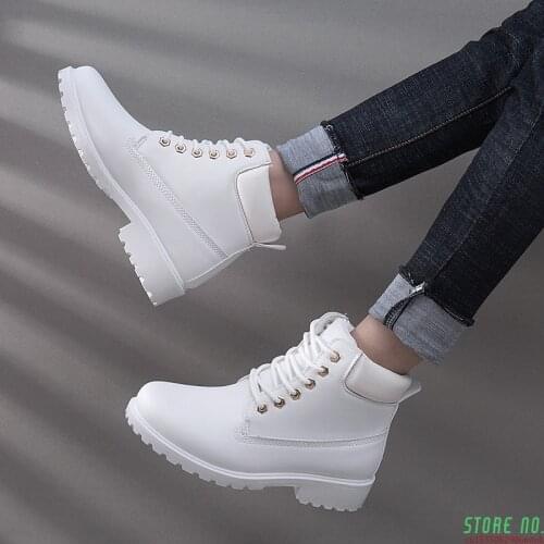 Boots For Women 2021 New Brand Snow Boots Fashion Warm Winter Boots Women Solid Square Heel Shoes Woman Plus Size 36-41