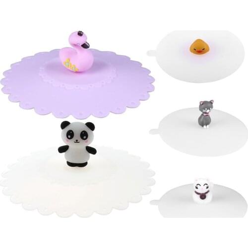 Silicone Cartoon Cup Cover Creative Anti-Dust Sealing Coffee Lid Caps 1 Pcs For Dropshipping