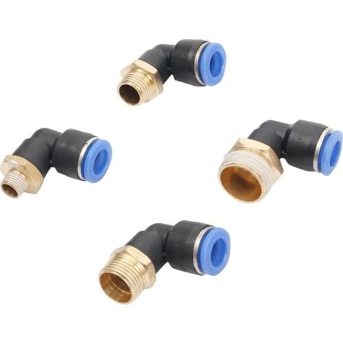 L Type 10mm 12mm 1/8" 1/4" 3/8" 1/2" Male Thread Pneumatic connecting Elbow Quick Air Connector 90 Degree Garden connector 3Pcs