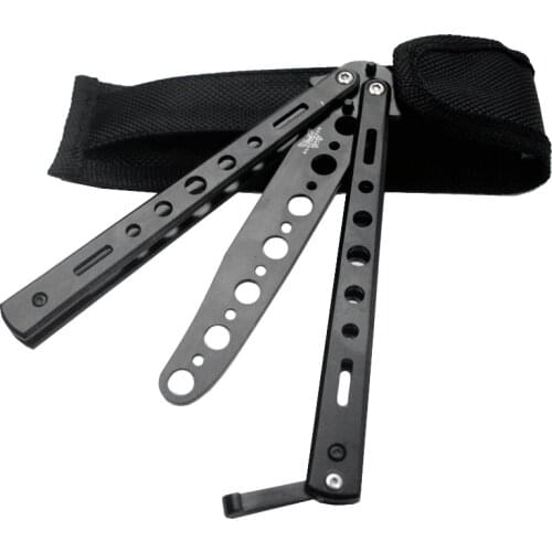 Butterfly Knife All-steel Practice Training Knife Seven-hole Butterfly Bladeless Metal Folding Knife Butterfly Knife Hand Tools