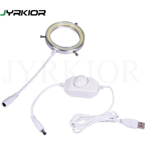Ultra-Thin High Brightness 60 LED Adjustable Ring Light Illuminator Lamp For STEREO ZOOM Microscope USB Interface Portable