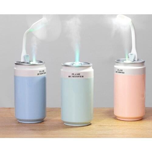 Car Humidifier Portable USB Fan Mini LED Light 2-Gear Adjustment Desktop Automatic Power-off Air Humidifier Vehicle Accessories