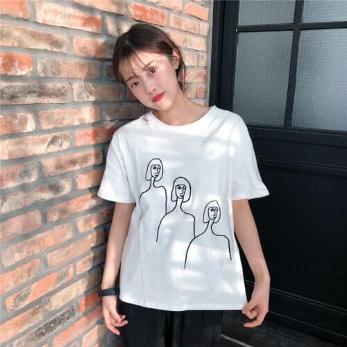 2021 Summer Salt New Printed Loose Short Sleeve T-Shirt Female Ins Lazy Style Casual Top Tide