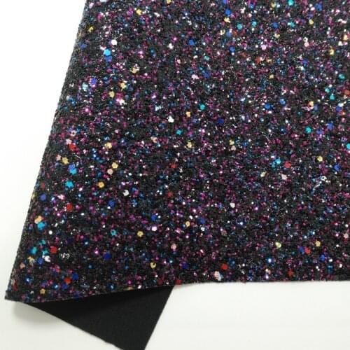 1PC 21X29CM Mixied Gold Blue Rose Chunky Glitter Leather with Stretch Backing For Making Bows Accessories LEOsyntheticoDIY T42B