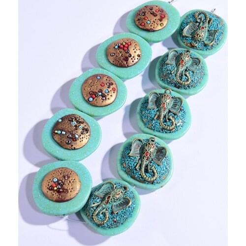 1Pc Retro Nepal Beads for Needlework Brass Elephant Tibetan Antique for Jewelry DIY Components Making for Bracelet Necklaces