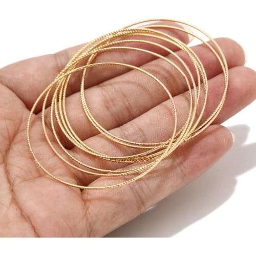 10pcs Korean Round Stainless Steel Jump Rings Real Gold Plated Twisted 30/50mm Closed Rings For Diy Fashion Jewelry Accessories