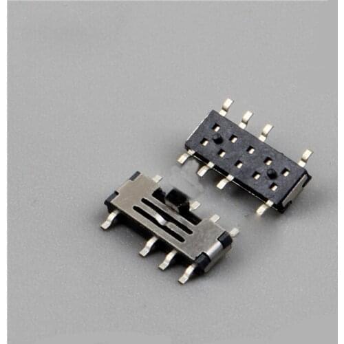 10pcs small dial switch 8 feet 3 positions flank switch micro switch Mini MSS-23C02 with groove