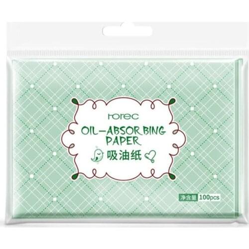100pcs Face Oil Blotting Paper Green Matting Face Wipes Cleanser Oil Control Shrink Pore Face Cleaning Tool