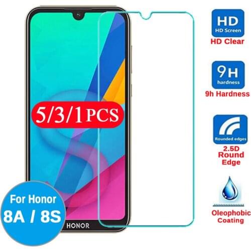 5/3/1Pcs phone screen protector for huawei honor 8 8A pro lite 8S 8C 8X max tempered glass protective film on glass smartphone
