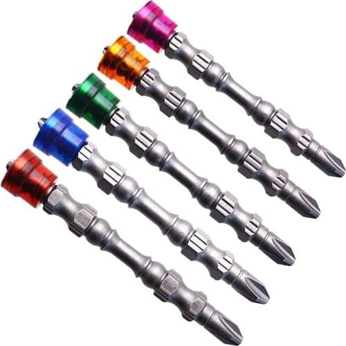 5pcs 65mm Easy To Use Hand Tools Magnetic Drill Screwdriver Bit Practical High Hardness S2 Steel Cross Head Anti Slip Durable