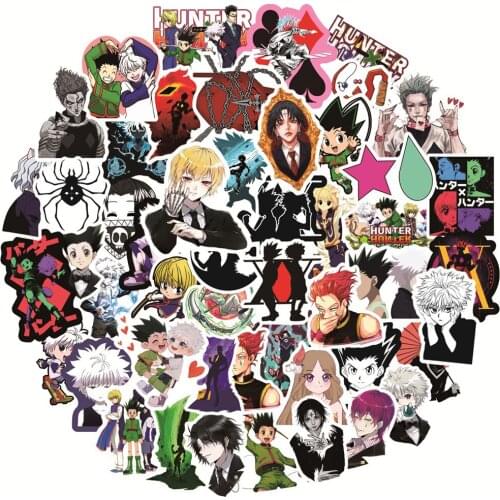50Pcs Pack Cool Hunter x Hunter Anime Stickers Waterproof DIY Laptop Skateboard Luggage Cartoon Stickers Toy Decal For Children