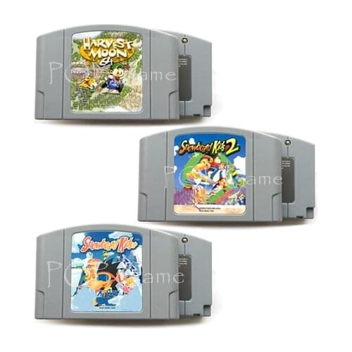 64 bit USA Version Video Game Cartridge Harvest Moon Snowboard Kids 1 2 English Language for NTSC Only