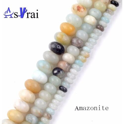 4mm*6mm Natural Amazonite Stone Rondelle Beads for Jewelry Making Spacer Wheel Beads Diy Women Bracelets Necklaces Accessories