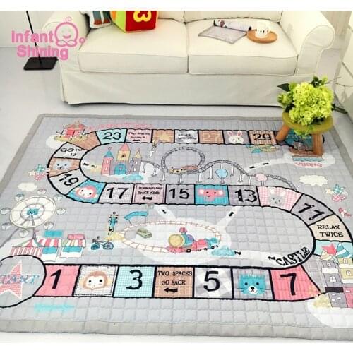 Infant Shining Baby Play Mat 1.5cm Cotton Cloth Thicken Non-slip Kids Crawling Pad 145*195cm Living Room Game Mats