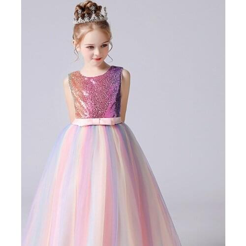 Summer Korean Princess Girls' Birthday Party Dress Long Girls' Dress Childrens Dress Performance Dress