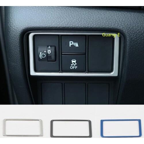 For Honda CRV CR-V 2017 2018 2019 2020 Car Stick Stainless Steel Front Head Fog Light Switch Button Trim Frame 1pcs