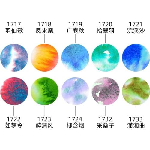 Supervision Professional 10 Colors 1ml/2ml/15ml Layered Color Watercolor Pigment,Portable Solid Gouache for Painting Drawing