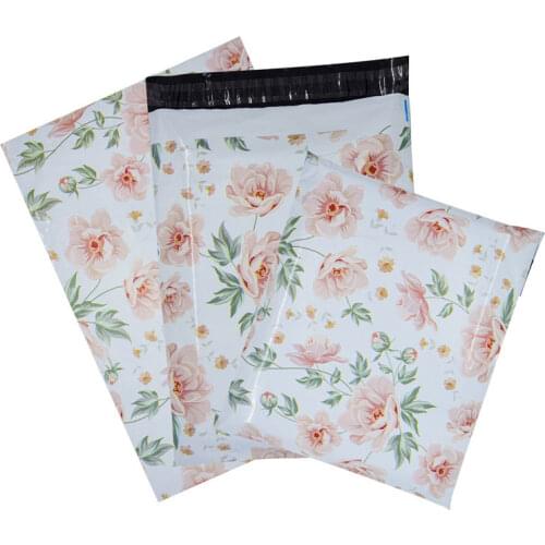 INPLUSTOP 50PCS Thicken Poly Envelope Storage Bag Fruit Flower Pattern Mailing Packaging Bags Portable Self-Sealing Courier Bags