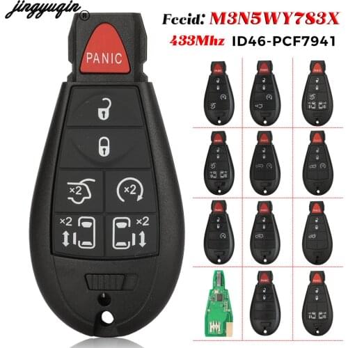 Jingyuqin id46 433mhz msz5wy783x Car Key Shell For Chrysler Town & Country Fit Jeep Grand Cherokee Dodge Magnum Durango