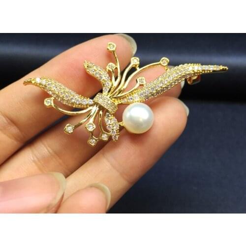 LANZYO Natural freshwater pearl brooch flying Brooch celebrity series xz094