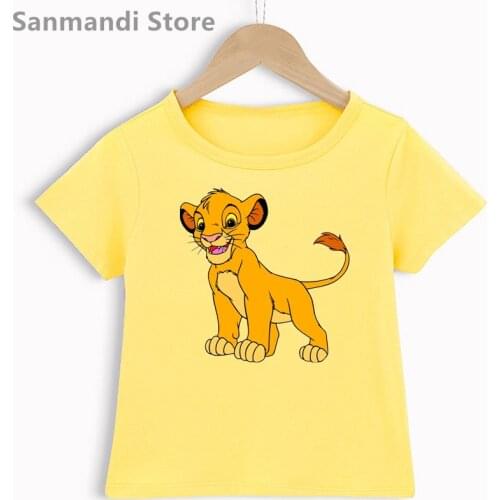 2021 Hot Sale Lion King Animal Print Tshirt Girls/Boys Harajuku Shirt Kids Clothes Funny Kawaii Children Clothing T Shirt Tops
