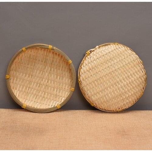 Small bamboo basket drying tea sifter hand woven bamboo dustpan dim sum basket mini dry fruit plate photography props