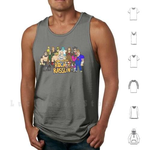 Gene Austins Rock'n'rasslin tank tops vest sleeveless Wwf Rock N Wrestling Gene Austin Cartoon Aew Nwa Wrestlers