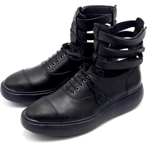 New Rome platform shoes casual men ankle boots classics men shoes solid black mens boots
