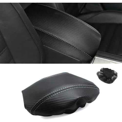 Soft Carbon Texture Leather Armrest Cover For VW Passat 2010 2011 2012 2013 2014 2015 Car Center Armrest Box Pad Skin Cover Trim