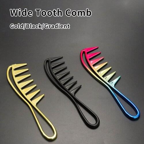 2021 New Golden Wide Tooth Shark Comb Professional Salon Hairdresser Styling Curling Hair Care Brush Comb