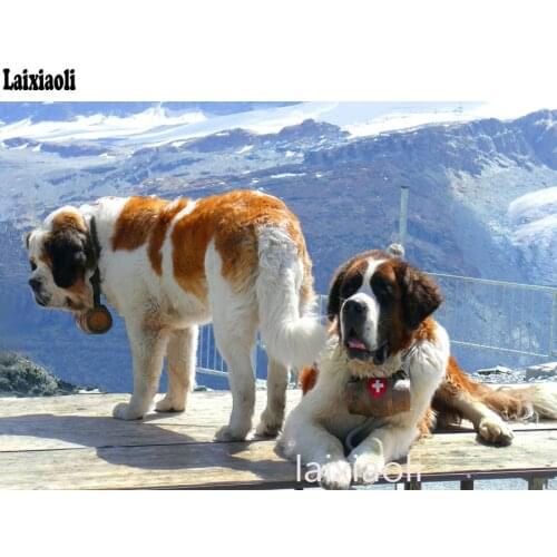 Full Square Round Diamond Mosaic Saint Bernard dog Diamond embroidery diamand painting cross stitch 5d diy rhinestone pictures