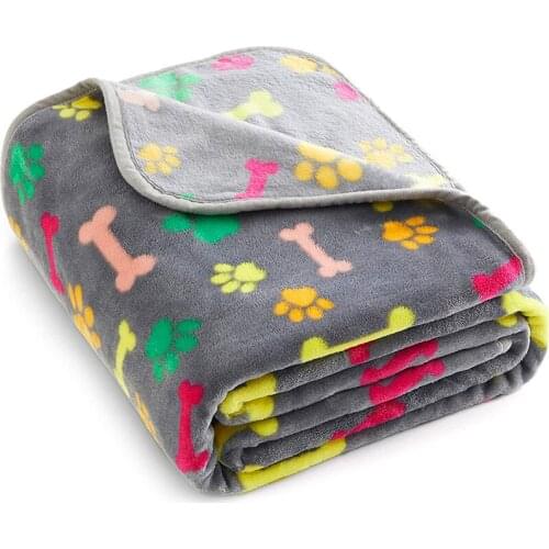 Fluffy Soft Blanket for Dogs Warm Flannel Fleece Pet Blanket on the Bed Cover Mat for Puppy Sofa Paw Cushion for Cats 6 Sizes