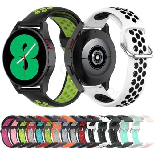 Silicone Sport Strap For Samsung Galaxy Watch 4 Classic 42mm 46mm 20/22mm Breathable Watchband For Galaxy Watch 4 40mm 44mm