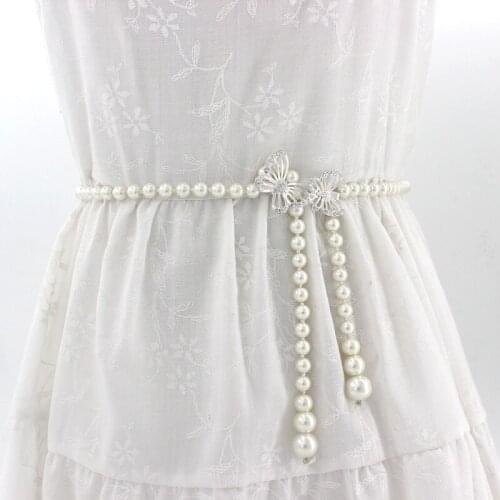 Belts Pearl Beaded Bridal Wedding Accessories Elegant Women Pearls Elastic Wedding Belts Handmade Bridal