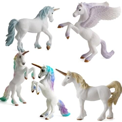 Animal model Horse puppet figures toys doll Cartoon Flying horse winged horse doll Toys for children Desktop decoration
