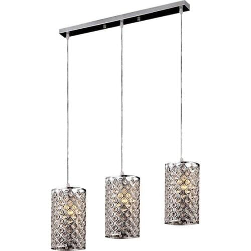 Modern 3 Crystal cylinder Dining Room Pendant Light Oblong/Round Top Base Restaurant Pendant Lamp Bar Counter Pendant Lamp